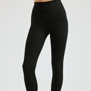 Year of Ours Black Ribbed Leggings size XS